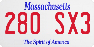 MA license plate 280SX3