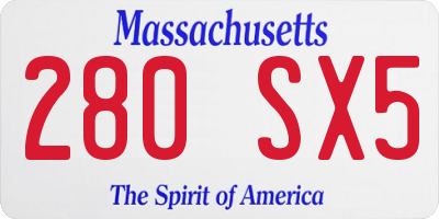 MA license plate 280SX5
