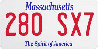 MA license plate 280SX7