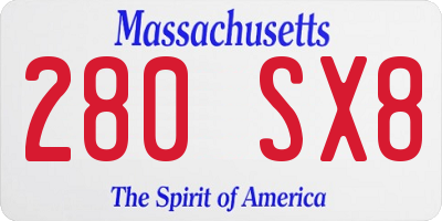 MA license plate 280SX8