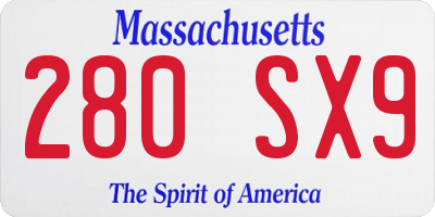 MA license plate 280SX9