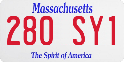 MA license plate 280SY1