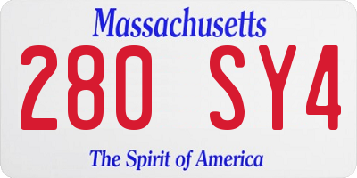 MA license plate 280SY4