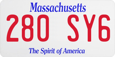 MA license plate 280SY6