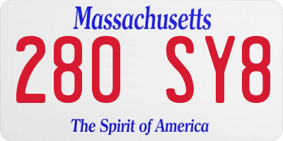 MA license plate 280SY8