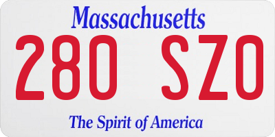 MA license plate 280SZ0