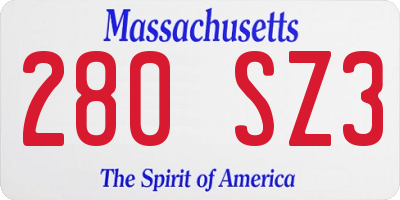 MA license plate 280SZ3