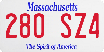 MA license plate 280SZ4