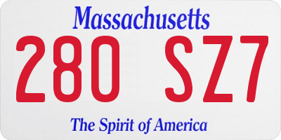 MA license plate 280SZ7
