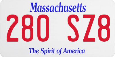 MA license plate 280SZ8