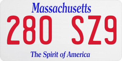 MA license plate 280SZ9