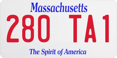 MA license plate 280TA1