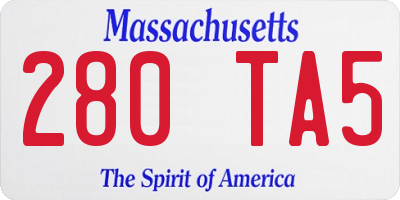 MA license plate 280TA5