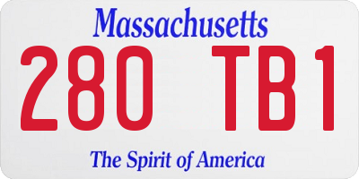 MA license plate 280TB1