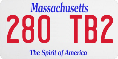 MA license plate 280TB2