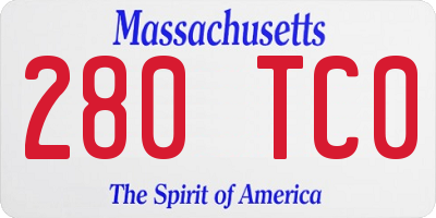 MA license plate 280TC0