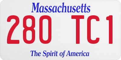 MA license plate 280TC1