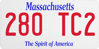 MA license plate 280TC2