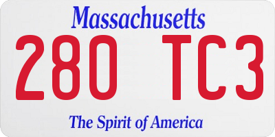 MA license plate 280TC3