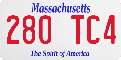 MA license plate 280TC4