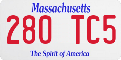 MA license plate 280TC5