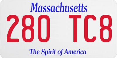 MA license plate 280TC8