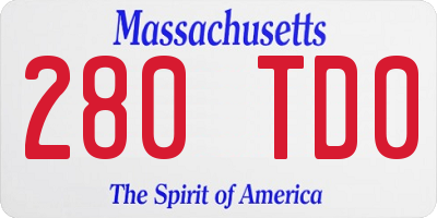 MA license plate 280TD0