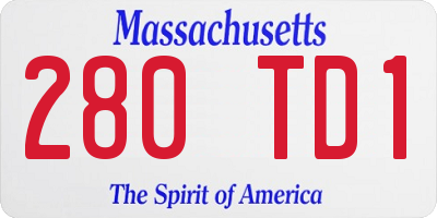 MA license plate 280TD1