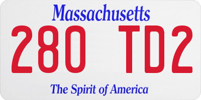 MA license plate 280TD2