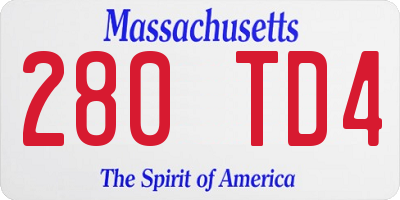 MA license plate 280TD4