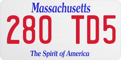 MA license plate 280TD5