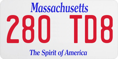 MA license plate 280TD8