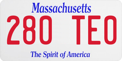 MA license plate 280TE0