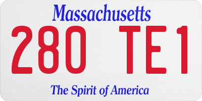 MA license plate 280TE1