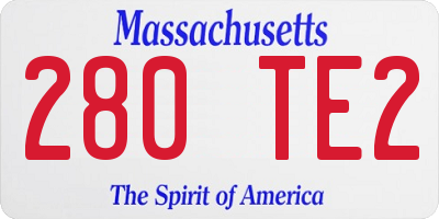 MA license plate 280TE2