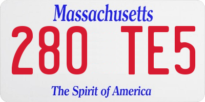MA license plate 280TE5