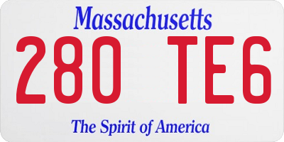 MA license plate 280TE6