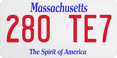 MA license plate 280TE7