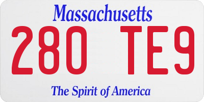 MA license plate 280TE9