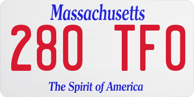 MA license plate 280TF0