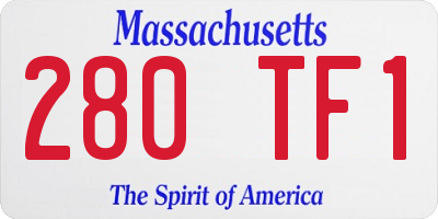 MA license plate 280TF1
