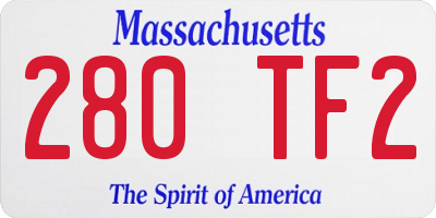 MA license plate 280TF2