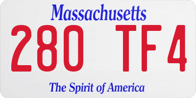 MA license plate 280TF4