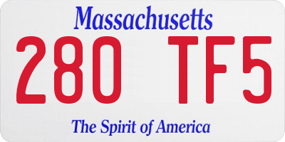 MA license plate 280TF5