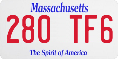 MA license plate 280TF6