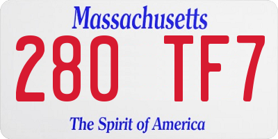 MA license plate 280TF7