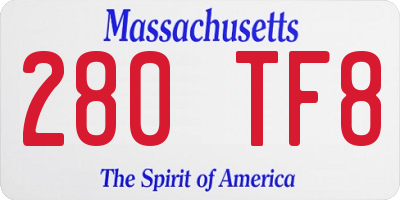 MA license plate 280TF8