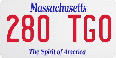 MA license plate 280TG0
