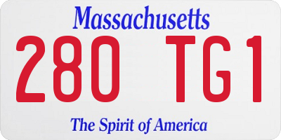 MA license plate 280TG1
