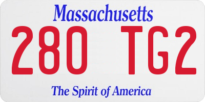 MA license plate 280TG2
